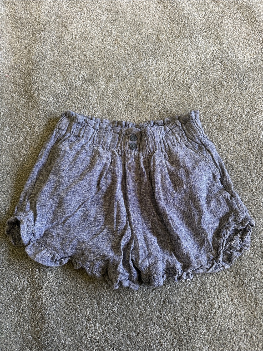 Time and Tru Lavender Ruffle Hem High Waist Shorts